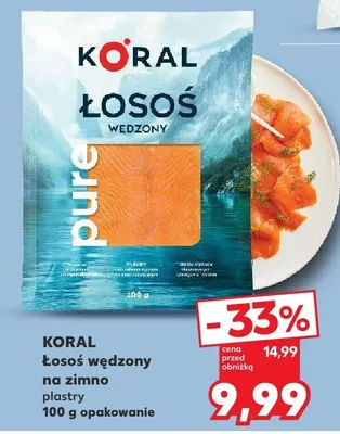 Łosoś wędzony na zimno plastry 100g opakowanie promocja w Kaufland