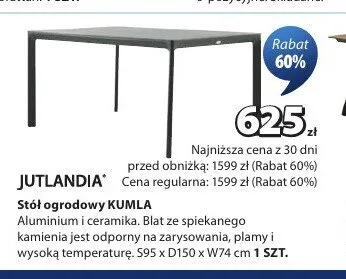 Stół ogrodowy Jutlandia Kumla promocja w Jysk