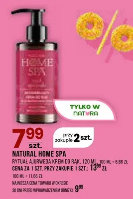 Krem do rąk Natural Home Spa Rytuał Ajurweda promocja w Drogerie Natura