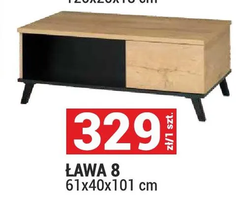 Ława 8 System John dąb lefkas/czarny 61x40x101cm promocja w Merkury Market