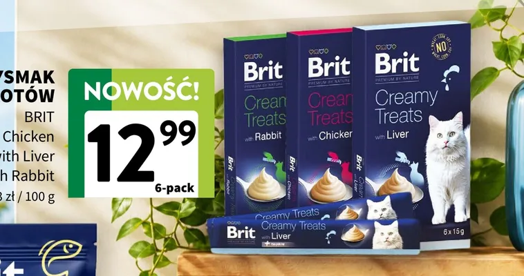 Przysmak dla kotów Brit Creamy Treats 6-pak z królikiem promocja w Intermarche