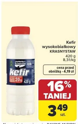 Kefir wysokobiałkowy Krasnystaw promocja w Carrefour
