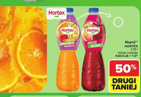 Napój Hortex Jabłko Wiśnia promocja w Carrefour