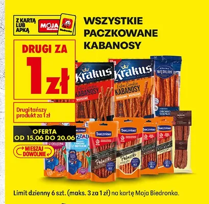 Kabanosy paczkowane promocja w Biedronka
