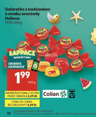 Galaretka z nadzieniem o smaku oranżady Hellena promocja w Delikatesy Centrum