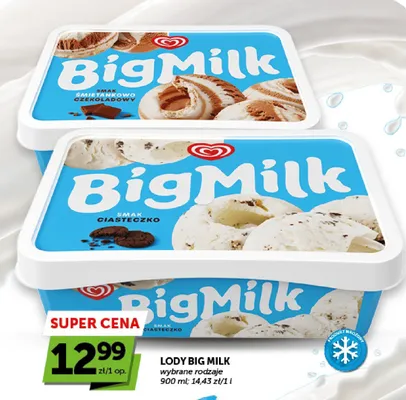 Lody Big Milk o smaku ciasteczkowym promocja w Euro Sklep