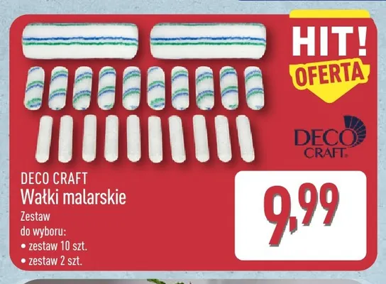 Wałki malarskie Deco Craft zestaw 2 szt. promocja w Aldi