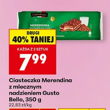 Ciasteczka z mlecznym nadzieniem Gusto Bello promocja w Biedronka