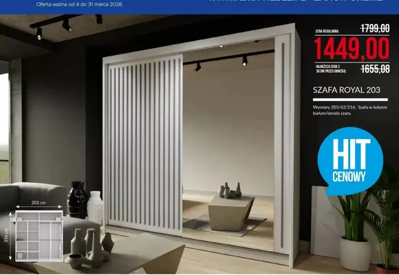 Szafa przesuwna Royal 203 Abra Meble promocja w Abra Meble
