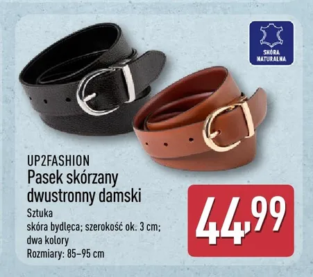 Pasek skórzany dwustronny damski UP2FASHION promocja w Aldi