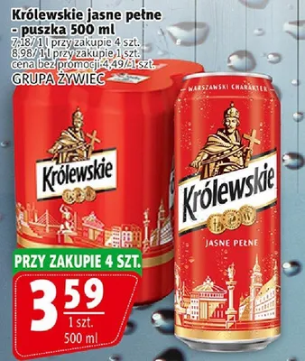 Piwo Królewskie jasne pełne promocja w Prim Market