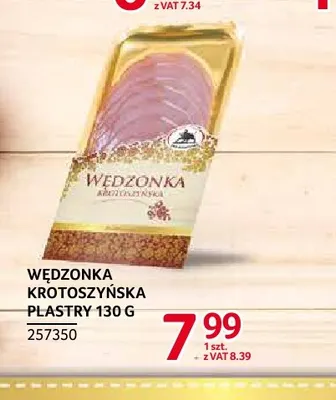 Wędzonka krotoszyńska plastry ZMB Białystok promocja w Selgros
