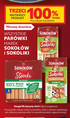 Parówki Sokoliki drobiowo-cielęce Sokołów promocja w Kaufland