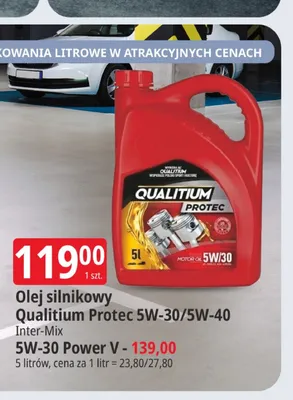 Olej silnikowy Qualitium Protec 5W-30 5W-40 promocja w Leclerc