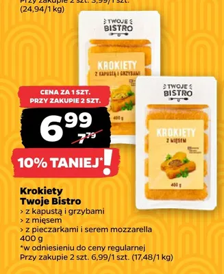 Krokiety z kapustą i grzybami Twoje Bistro promocja w Netto