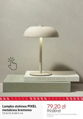 Lampka stołowa Pixel metalowa kremowa 15,5x15,5x20,5 cm promocja w Homla