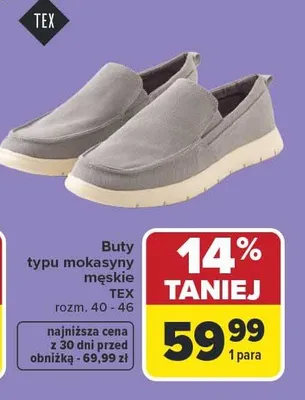 Buty typu mokasyny męskie promocja w Carrefour
