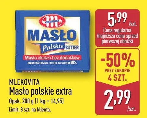 Masło polskie extra promocja w Aldi