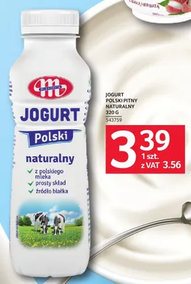 Jogurt pitny naturalny Mlekovita Polski promocja w Selgros