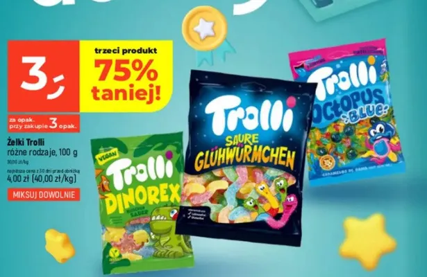 Żelki Trolli różne rodzaje promocja w Dealz