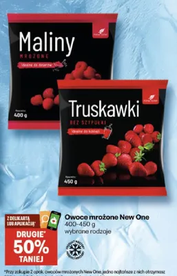Owoce mrożone New One maliny promocja w Delikatesy Centrum