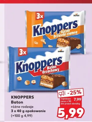 Baton Knoppers Orzechowy 3-pak promocja w Kaufland
