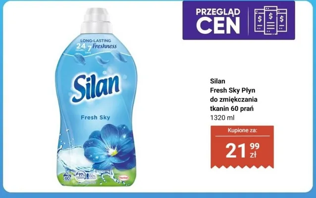 Płyn do zmiękczania tkanin Silan Fresh Sky 60 prań promocja w Biedronka