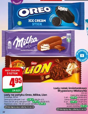 Lody na patyku Oreo promocja w Dino