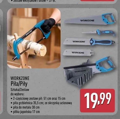 Piła grzbietnica ze skrzynką uciosową WORKZONE 35,5 cm promocja w Aldi