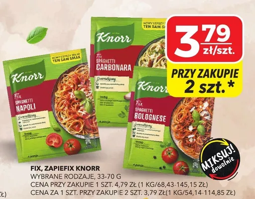 Fix Knorr Spaghetti Bolognese promocja w Top Market