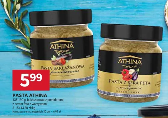 Pasta bakłażanowa z pomidorami Athina promocja w Stokrotka