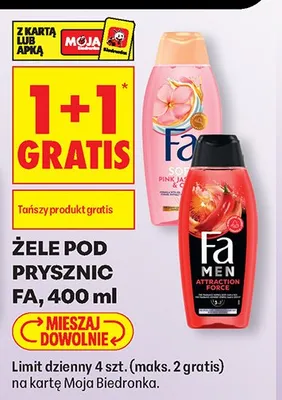 Żel pod prysznic Fa Men Attraction Force promocja w Biedronka