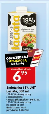 Śmietanka 18% UHT Łaciata 500ml promocja w Twój Market