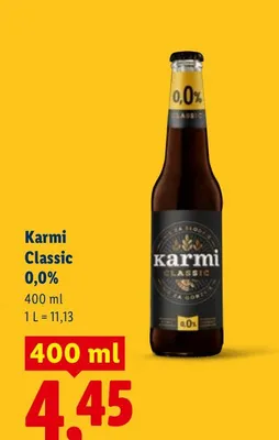 Piwo bezalkoholowe Karmi Classic promocja w Lidl