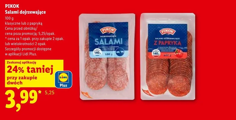 Salami dojrzewające klasyczne PIKOK promocja w Lidl