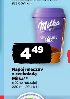Napój mleczny z czekoladą Milka promocja w Netto