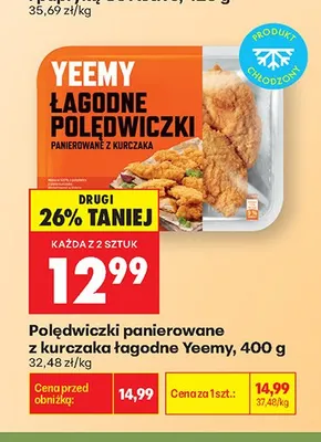 Polędwiczki panierowane z kurczaka łagodne Yeemy 400g promocja w Biedronka