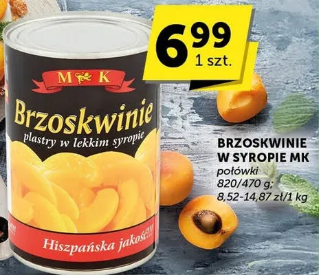 Brzoskwinie w syropie plastry w lekkim syropie połówki promocja w Groszek