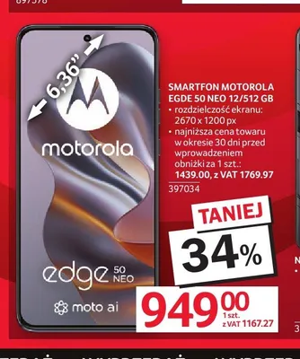 Smartfon Motorola Edge 50 Neo promocja w Selgros