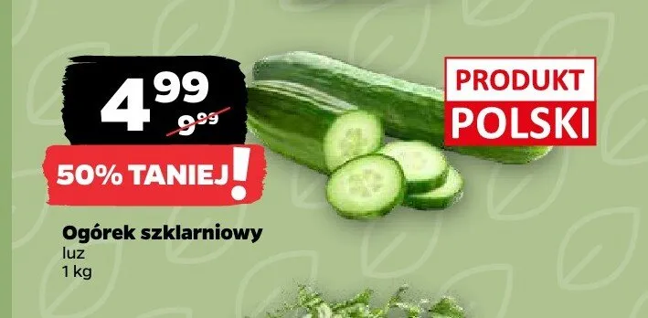 Ogórek szklarniowy polski promocja w Netto