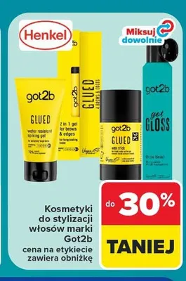 Kosmetyki do stylizacji włosów Got2b promocja w Carrefour