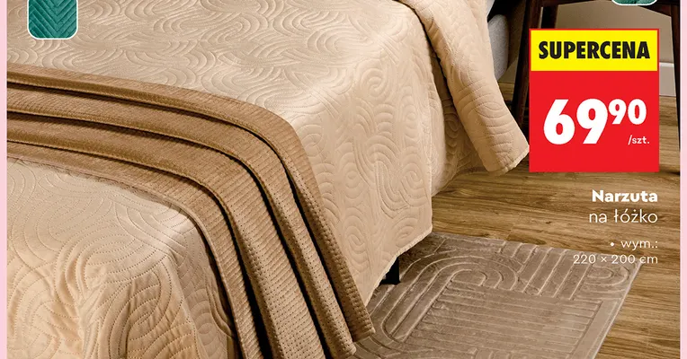 Narzuta na łóżko Smukee 220x200 cm promocja w Biedronka