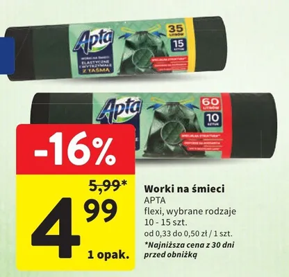 Worki na śmieci flexi, wybrane rodzaje promocja w Intermarche