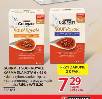 Karma dla kota Gourmet Soup Royale dania mięsne 6-pak promocja w Selgros
