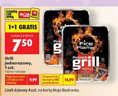 Grill jednorazowy Picknick grill promocja w Biedronka