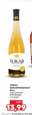 Wino białe półsłodkie Tokaji Sargamuskotaly promocja w Kaufland