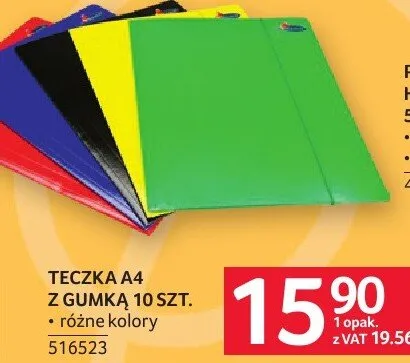 Teczka kartonowa z gumką A4 10 szt. promocja w Selgros