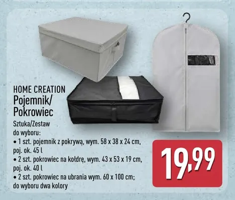 Pokrowiec na kołdrę 2-pak 43x53x19 cm Home Creation promocja w Aldi