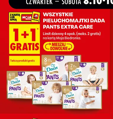 Pieluchomajtki Dada Pants Extra Care 4 Maxi promocja w Biedronka