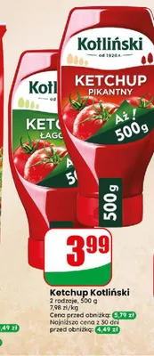 Ketchup Kotliński pikantny promocja w Dino